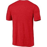 T-shirt triple mélange Fanatics Heathered Red Wisconsin Badgers pour hommes