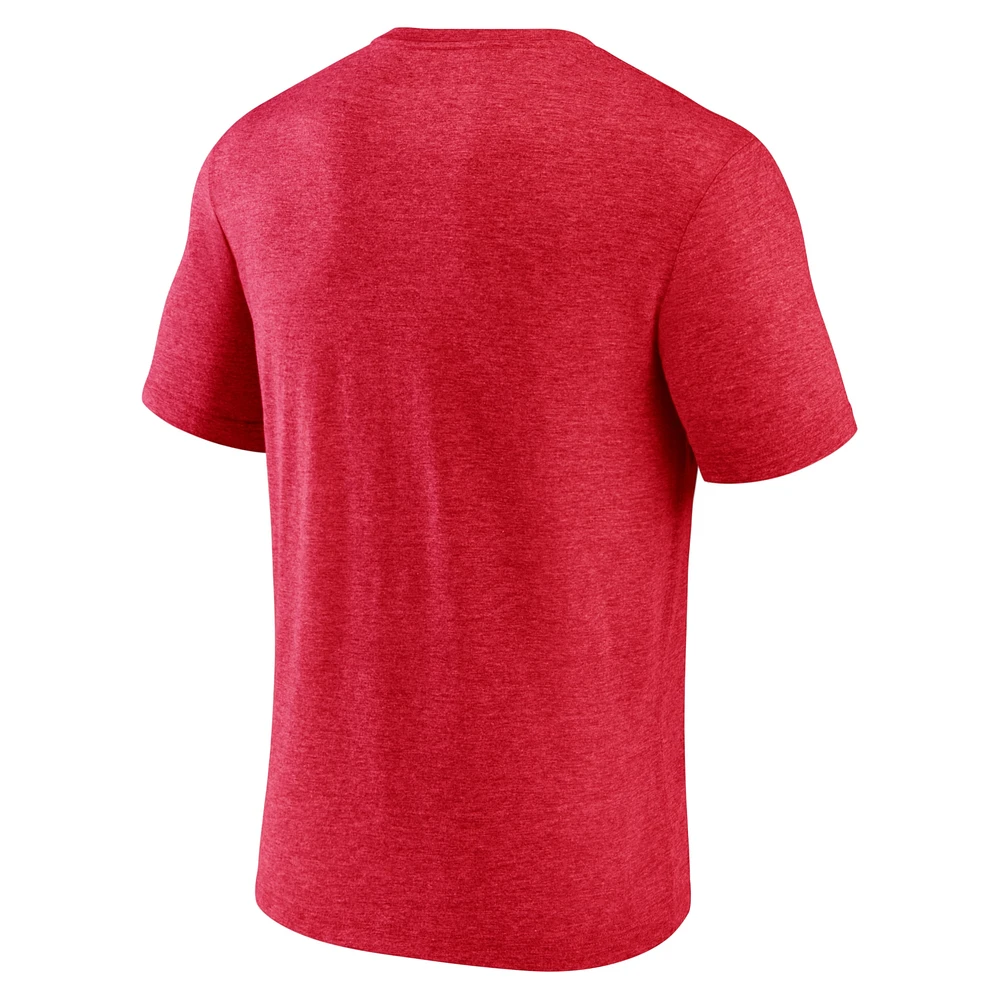 T-shirt tri-mélange avec logo Fanatics Red Wisconsin Badgers pour hommes, ville natale