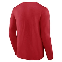 Men's Fanatics Red Wisconsin Badgers Campus Long Sleeve T-Shirt