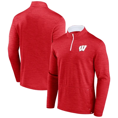 Haut à quart de zip Fanatics pour hommes, rouge, Wisconsin Badgers Classic Homefield