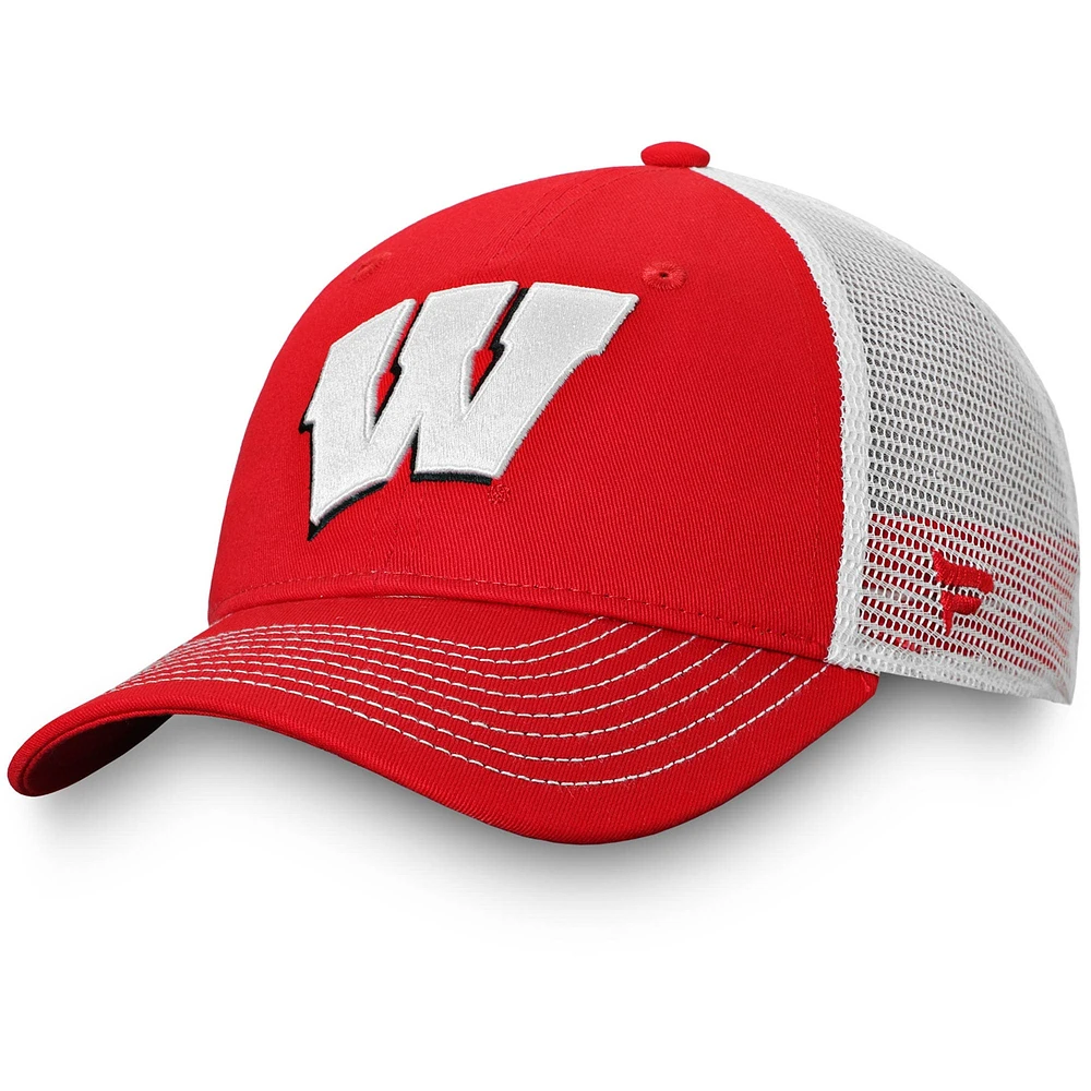 Men's Fanatics Red Wisconsin Badgers Core Trucker Snapback Hat