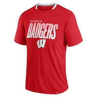 Men's Fanatics Wisconsin Badgers Defender Fade Slant T-Shirt