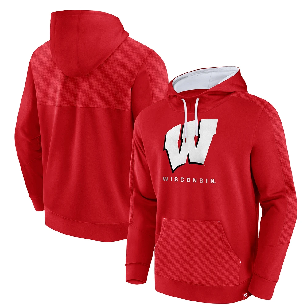 Sweat à capuche Fanatics Red Wisconsin Badgers Defender pour hommes