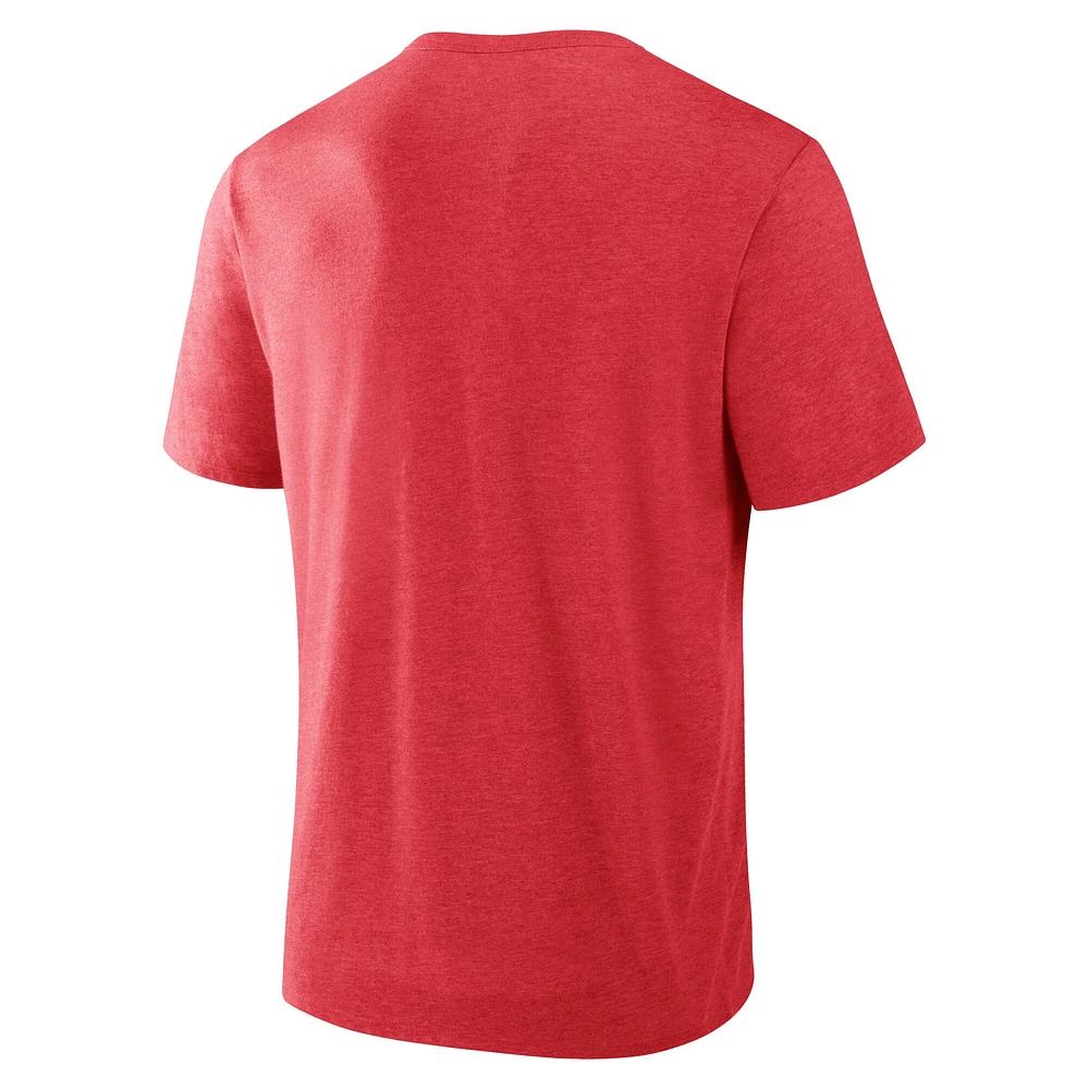 Men's Fanatics Red Wisconsin Badgers Dynamic Showdown Tri-Blend T-Shirt