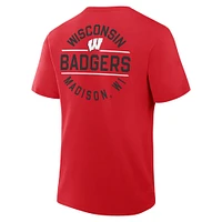 T-shirt rouge Fanatics pour homme Wisconsin Badgers Fastbreak