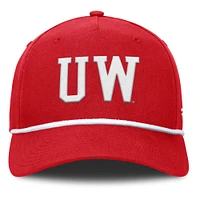 Men's Fanatics Red Wisconsin Badgers Foul Ball Rope Adjustable Hat