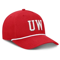 Men's Fanatics Red Wisconsin Badgers Foul Ball Rope Adjustable Hat