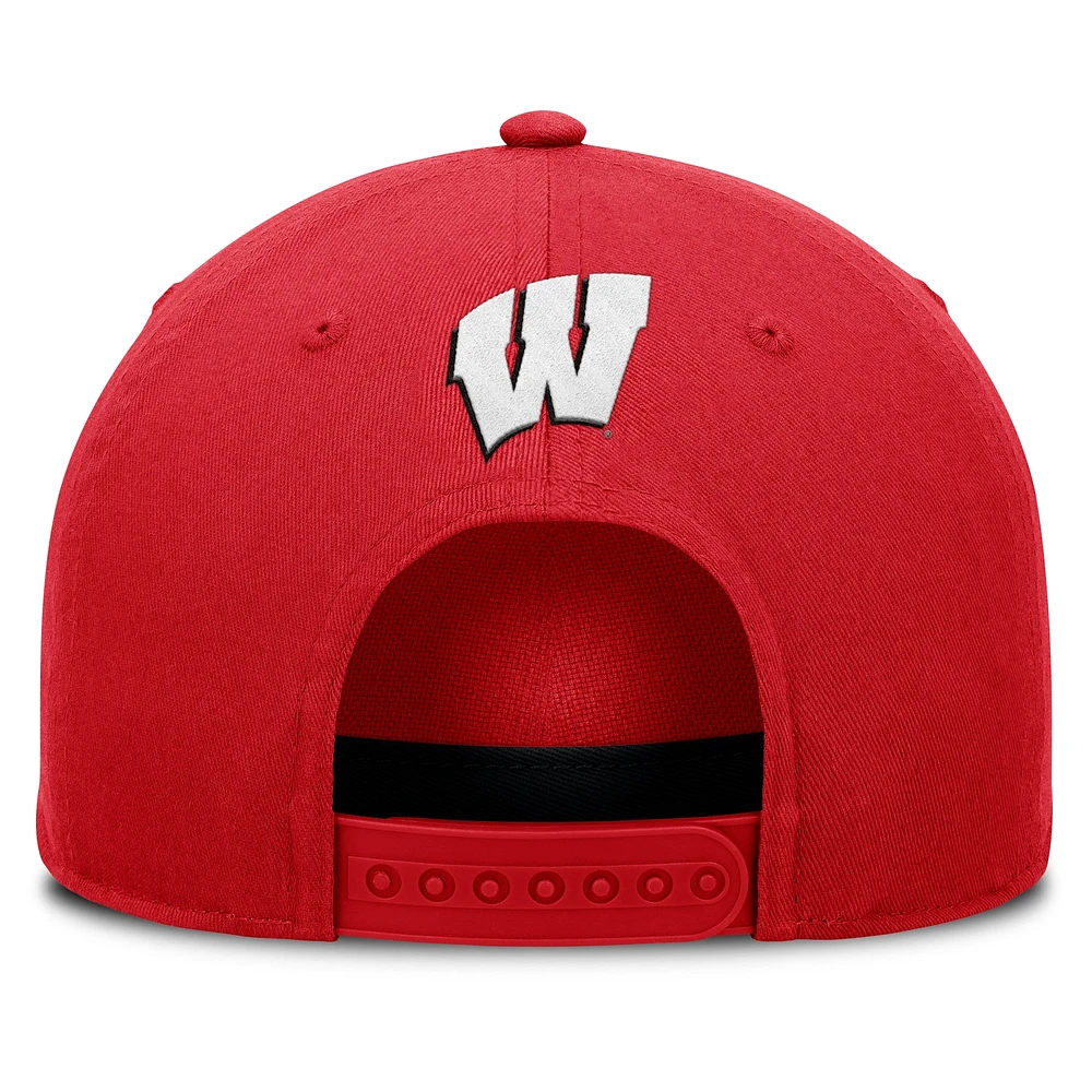 Men's Fanatics Red Wisconsin Badgers Foul Ball Rope Adjustable Hat