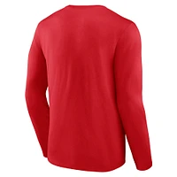 Men's Fanatics Red Wisconsin Badgers Modern Arch 2-Hit Long Sleeve T-Shirt