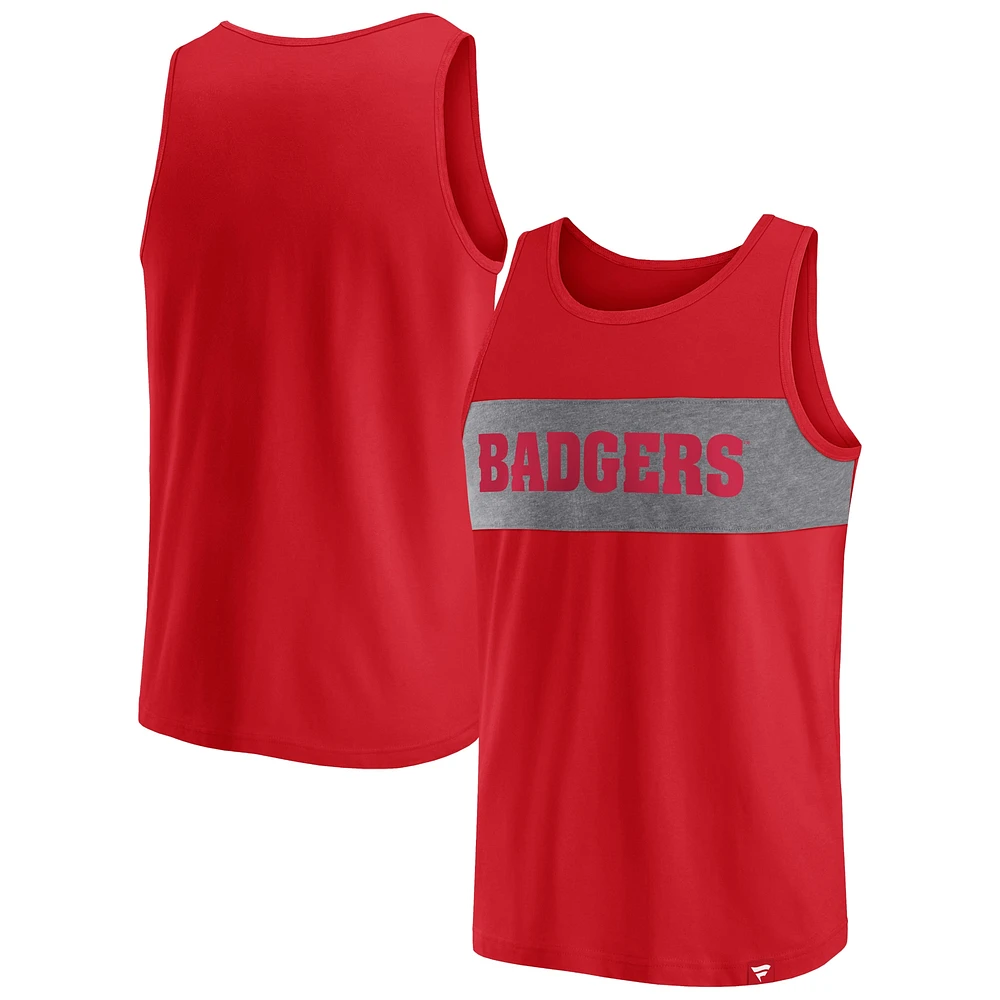 Débardeur Perfect Changeover Fanatics Red Wisconsin Badgers pour hommes