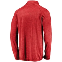 Men's Fanatics  Red Wisconsin Badgers Primary Logo Raglan Quarter-Zip Top