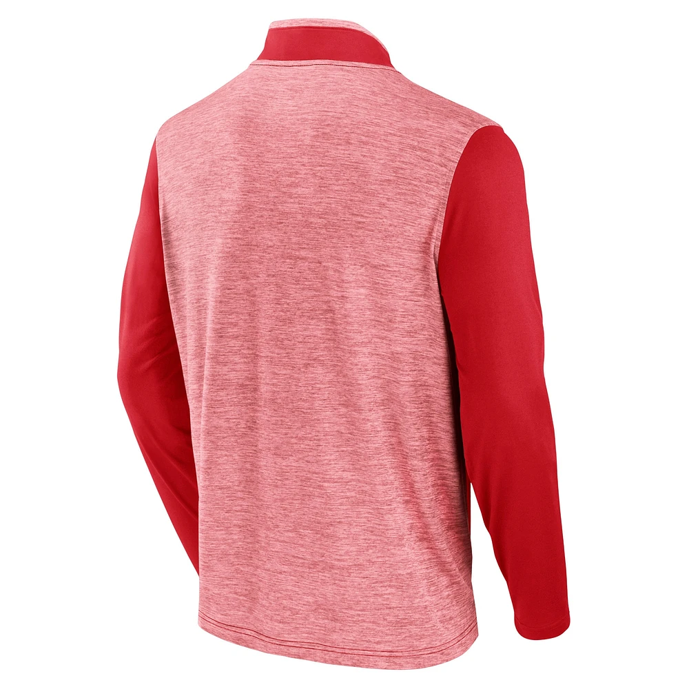 Men's Fanatics Red Wisconsin Badgers Recharged Quarter-Zip Jacket