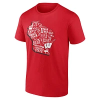 Men's Fanatics  Red Wisconsin Badgers State Elements T-Shirt
