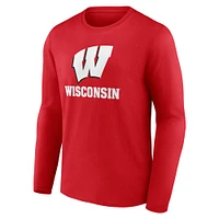 Men's Fanatics Wisconsin Badgers Team Lockup Long Sleeve T-Shirt