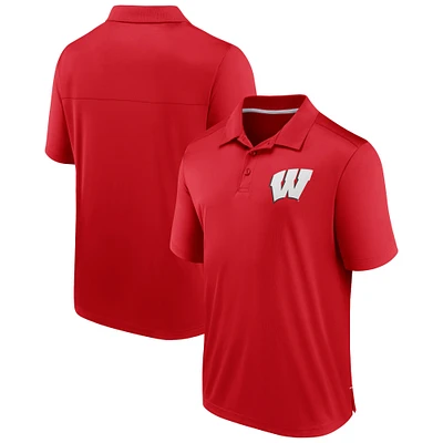 Polo rouge de l'équipe des Badgers du Wisconsin Fanatics pour hommes