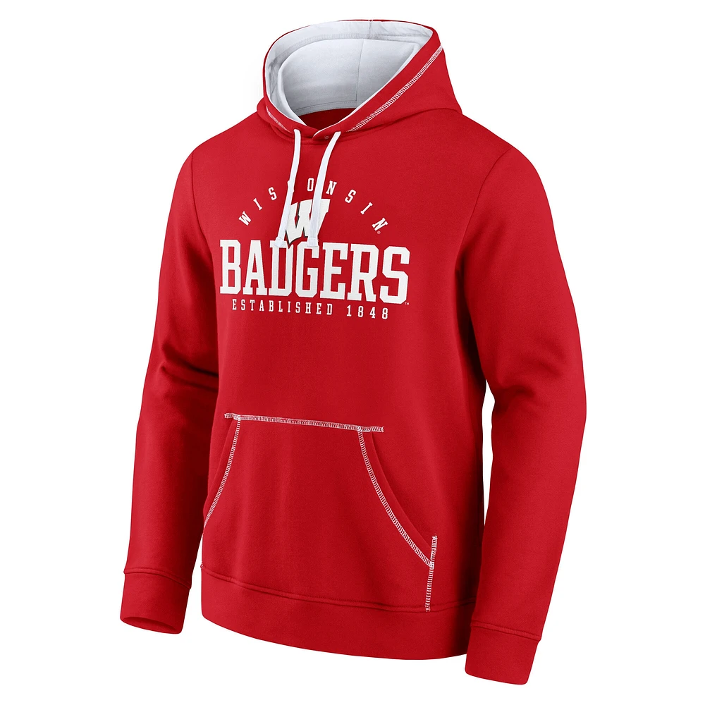 Sweat à capuche en polaire Toppler pour hommes Fanatics Red Wisconsin Badgers