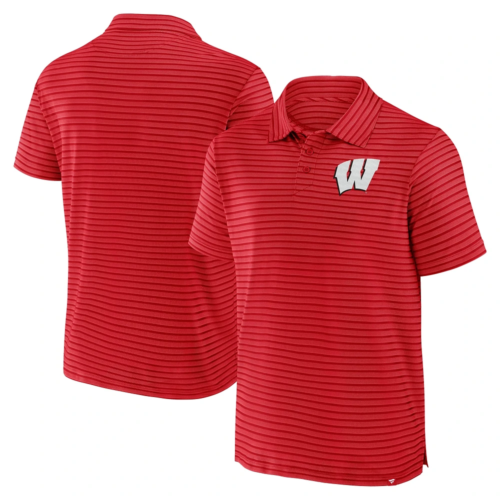 Men's Fanatics Red Wisconsin Badgers Victory Calls Stripe Polo