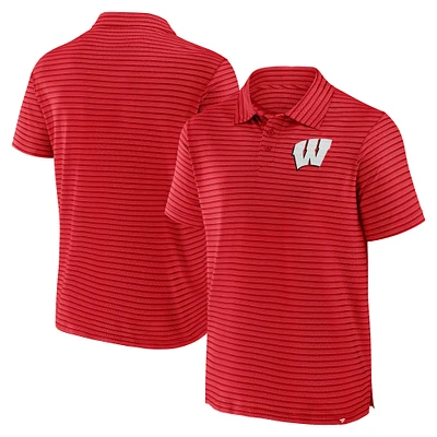Men's Fanatics Red Wisconsin Badgers Victory Calls Stripe Polo