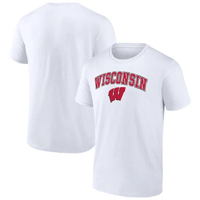 T-shirt blanc du campus des Badgers Wisconsin Fanatics pour hommes