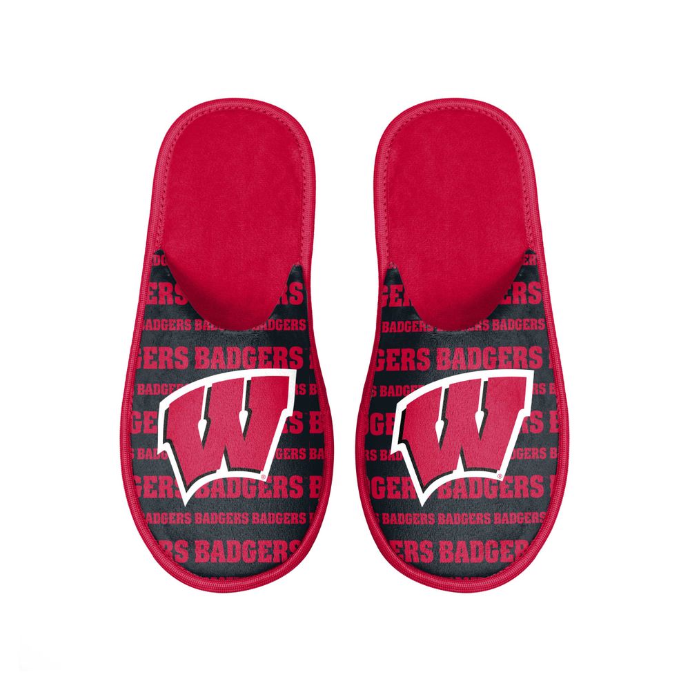 Men's FOCO Wisconsin Badgers Scuff Logo Slide Slippers