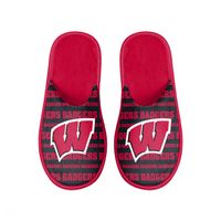 Men's FOCO Wisconsin Badgers Scuff Logo Slide Slippers