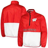 Haut à demi-zip G-III Sports by Carl Banks pour hommes, rouge, Wisconsin Badgers Cornerman