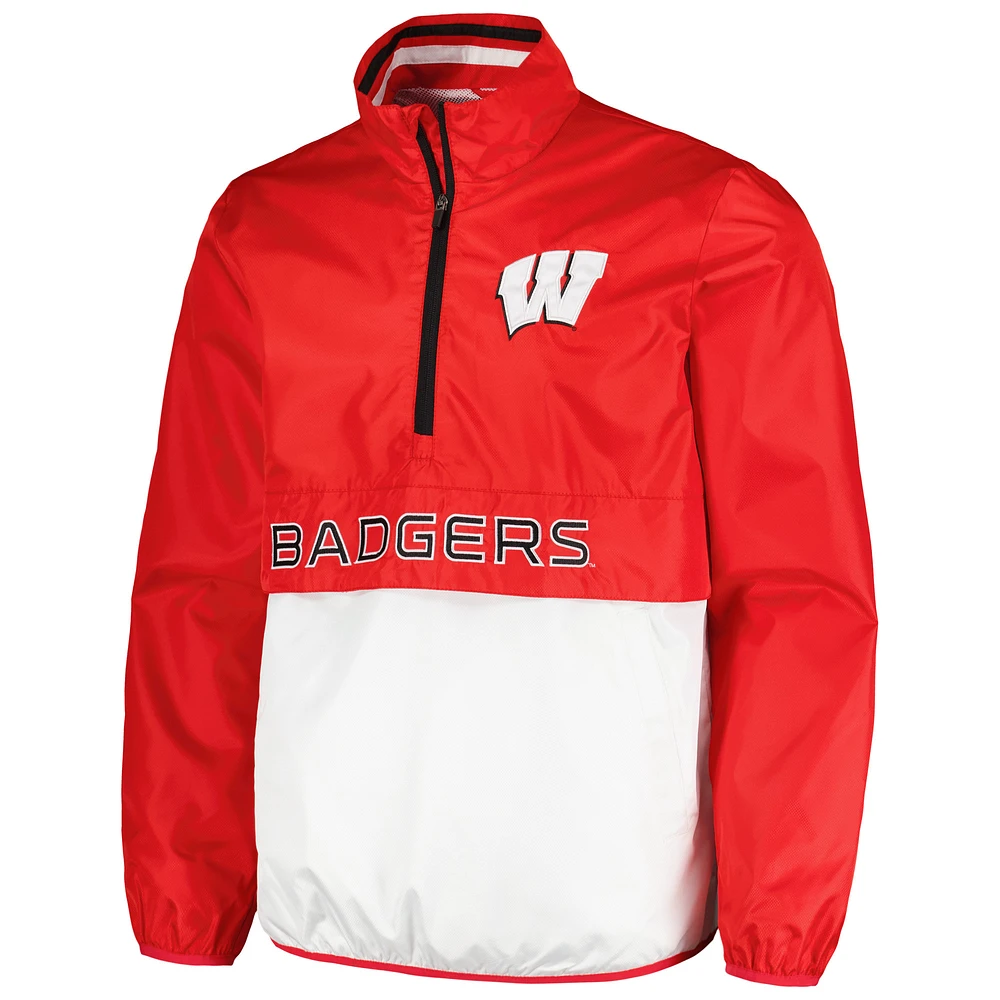 Haut à demi-zip G-III Sports by Carl Banks pour hommes, rouge, Wisconsin Badgers Cornerman