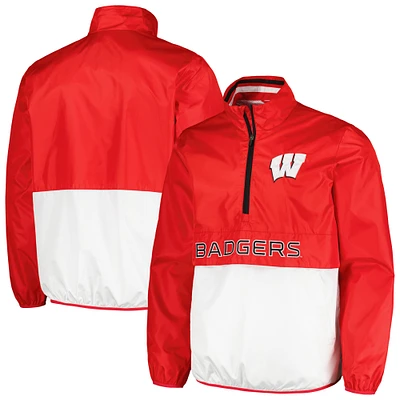 Men's G-III Sports by Carl Banks Red Wisconsin Badgers Cornerman Half-Zip Top