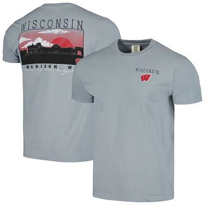 T-shirt gris pour hommes, Wisconsin Badgers Campus Scene Comfort Colors