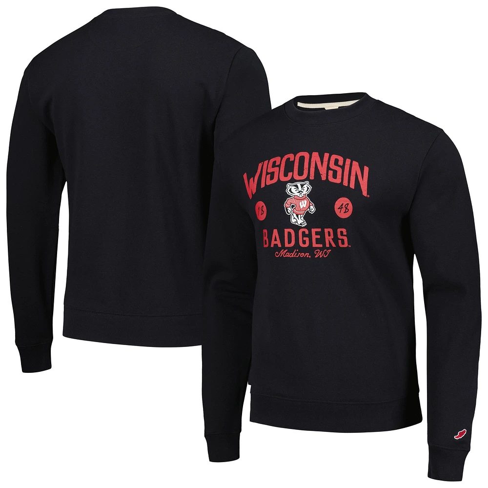 Sweat-shirt essentiel de la Ligue collégiale pour hommes des Badgers du Wisconsin, Bendy Arch, noir