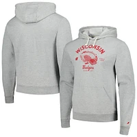 Sweat à capuche essentiel pour hommes League Collegiate Wear Heather Grey Wisconsin Badgers Stadium