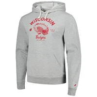 Sweat à capuche essentiel pour hommes League Collegiate Wear Heather Grey Wisconsin Badgers Stadium