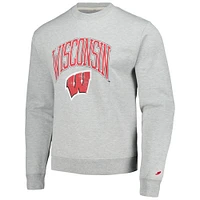 Sweat-shirt essentiel pour hommes League Collegiate Wear Heather Grey Wisconsin Badgers Tall Arch