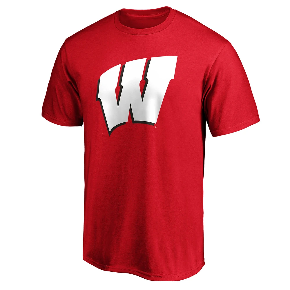 Men's Majestic Red Wisconsin Badgers Primary Logo T-Shirt