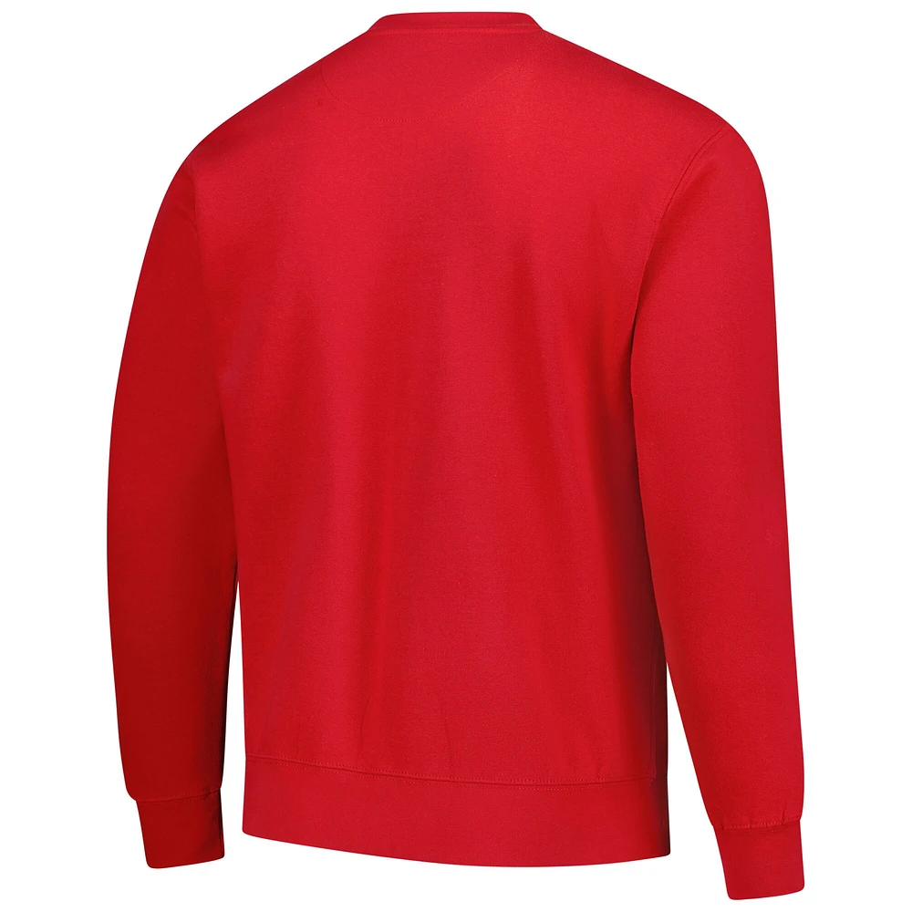 Men's Mitchell & Ness  Red Wisconsin Badgers Elite Script Pullover Sweatshirt