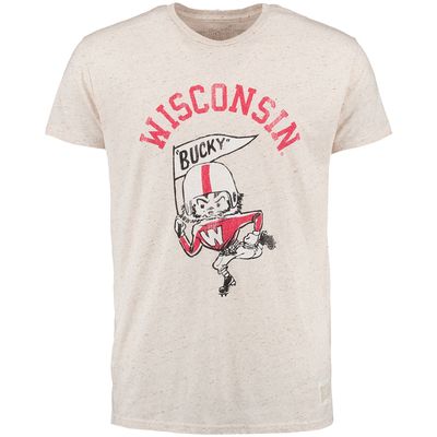 Men's Original Retro Brand Natural Wisconsin Badgers Vintage Tri-Blend T-Shirt