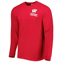 T-shirt à manches longues rouge Wisconsin Badgers Circle Campus Scene pour homme