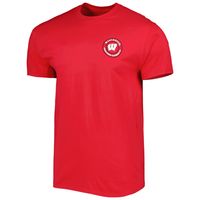 Men's Red Wisconsin Badgers Double Diamond Crest T-Shirt