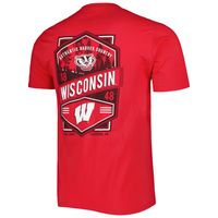 Men's Red Wisconsin Badgers Double Diamond Crest T-Shirt