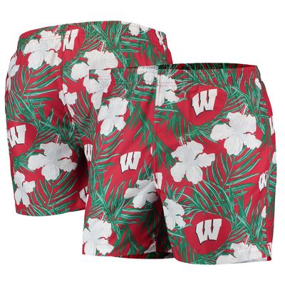 Men's Red Wisconsin Badgers Swimming Trunks