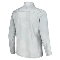 Veste à demi-zip Tommy Bahama pour hommes, Wisconsin Badgers Delray Frond IslandZone, gris