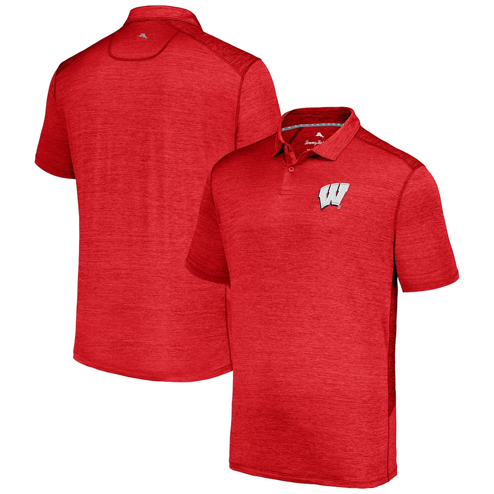 Polo Tommy Bahama rouge Wisconsin Badgers Delray IslandZone pour hommes