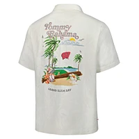 Men's Tommy Bahama White Wisconsin Badgers Grand Slam Bay Camp Button-Up Shirt