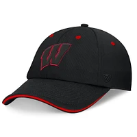 Casquette réglable Top of the World Black Wisconsin Badgers Release pour hommes