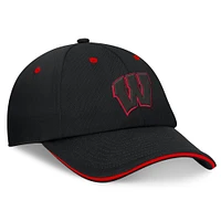 Casquette réglable Top of the World Black Wisconsin Badgers Release pour hommes