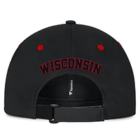 Casquette réglable Top of the World Black Wisconsin Badgers Release pour hommes