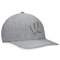 Men's Top of the World Gray Wisconsin Badgers Grit Flex Hat