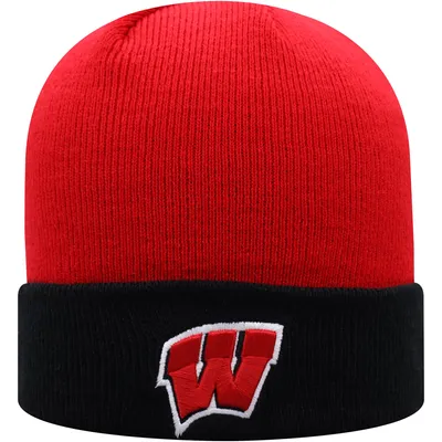 Wisconsin Badgers Top of the World Core 2-Tone Cuffed Knit Hat - Red/Black