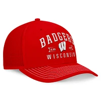 Casquette réglable Top of the World pour hommes, Wisconsin Badgers Carson Trucker, rouge