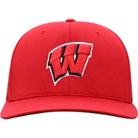 Men's Top of the World Red Wisconsin Badgers Reflex Logo Flex Hat